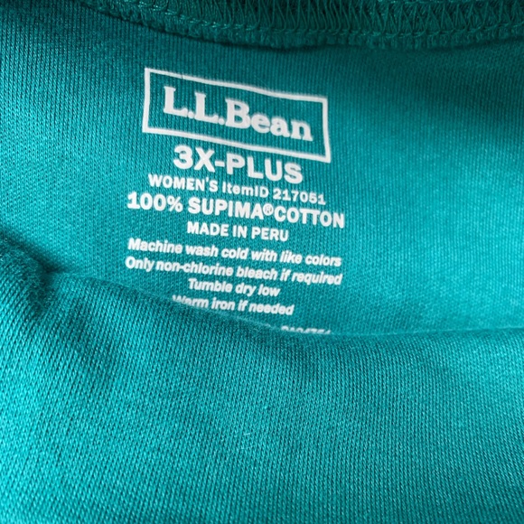 L.L. Bean Long Sleeve 3X Teal Top - Picture 3 of 3